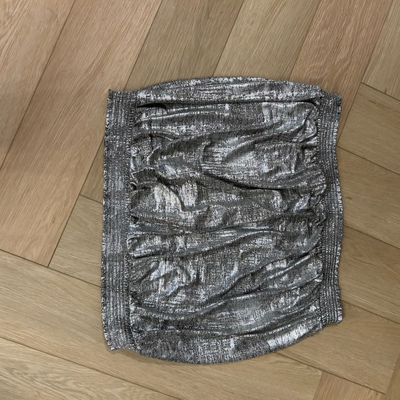 NWT Anthropologie Silver Metallic Tube Top 2X - Picture 2 of 4